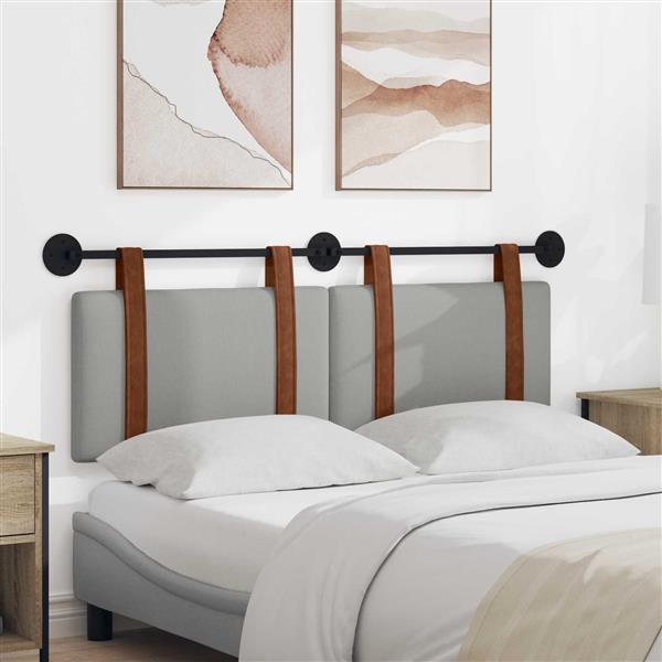 Grote foto vidaxl hangend hoofdeinde effen wolkengrijs 140 x 40 cm bewerkt hout antiek en kunst stoelen en banken