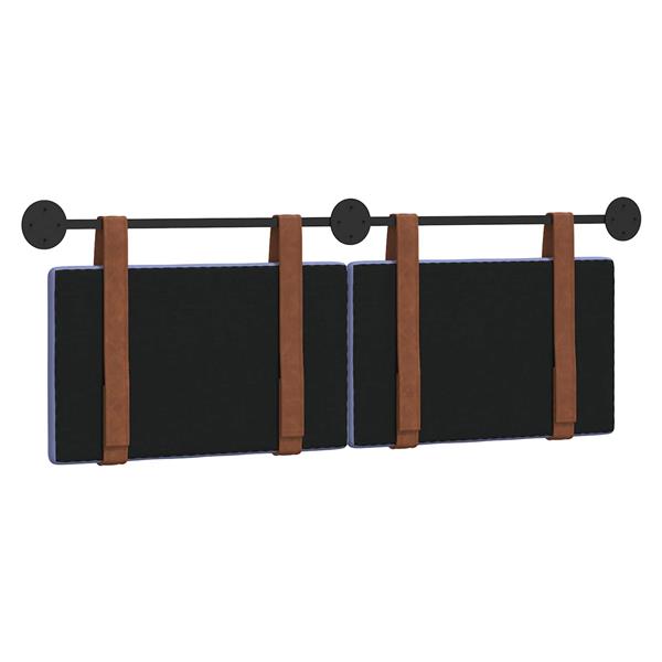 Grote foto vidaxl hangend hoofdeinde effen jeans blauw 120 x 40 cm bewerkt hout antiek en kunst stoelen en banken