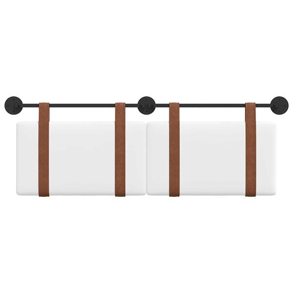 Grote foto vidaxl hangend hoofdeinde wandgemonteerd wit 120 x 40 cm bewerkt hout antiek en kunst stoelen en banken