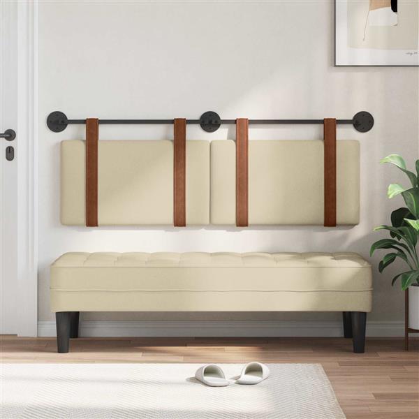 Grote foto vidaxl hangend hoofdeinde effen cr me 120 x 40 cm bewerkt hout antiek en kunst stoelen en banken