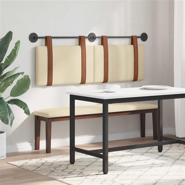 Grote foto vidaxl hangend hoofdeinde effen cr me 120 x 40 cm bewerkt hout antiek en kunst stoelen en banken