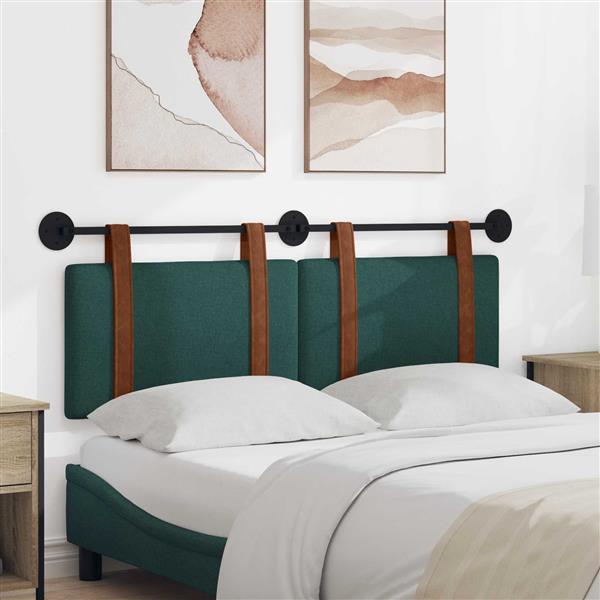 Grote foto vidaxl hangend hoofdeinde effen donkergroen 130 x 55 x 5 cm antiek pu antiek en kunst stoelen en banken