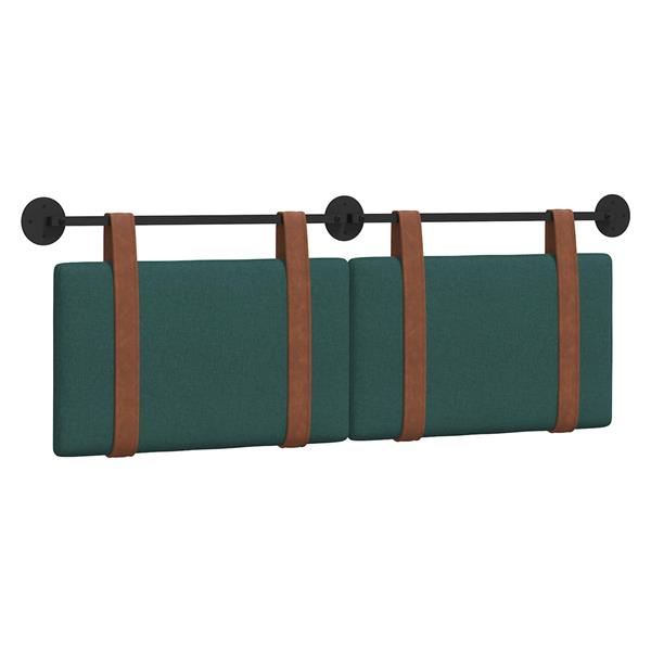 Grote foto vidaxl hangend hoofdeinde effen donkergroen 130 x 55 x 5 cm antiek pu antiek en kunst stoelen en banken