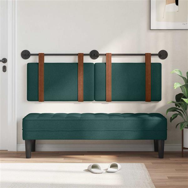 Grote foto vidaxl hangend hoofdeinde effen donkergroen 130 x 55 x 5 cm antiek pu antiek en kunst stoelen en banken
