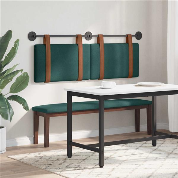 Grote foto vidaxl hangend hoofdeinde effen donkergroen 130 x 55 x 5 cm antiek pu antiek en kunst stoelen en banken