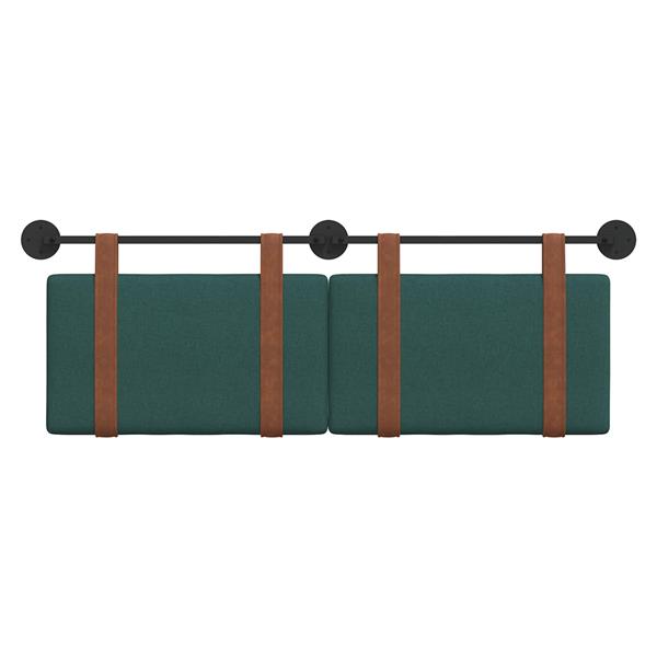 Grote foto vidaxl hangend hoofdeinde effen donkergroen 130 x 55 x 5 cm antiek pu antiek en kunst stoelen en banken