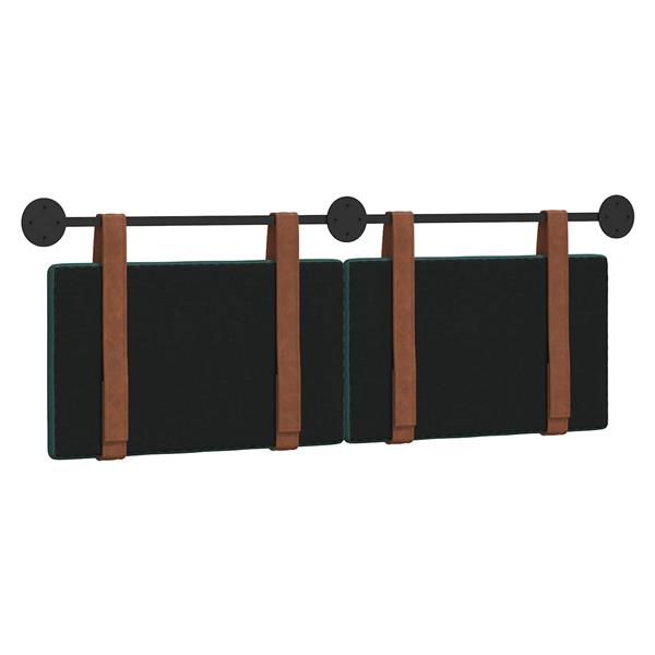 Grote foto vidaxl hangend hoofdeinde effen donkergroen 130 x 55 x 5 cm antiek pu antiek en kunst stoelen en banken