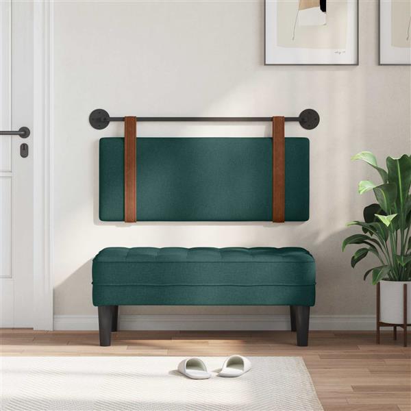 Grote foto vidaxl hangend hoofdeinde effen donkergroen 100 x 40 cm bewerkt hout antiek en kunst stoelen en banken