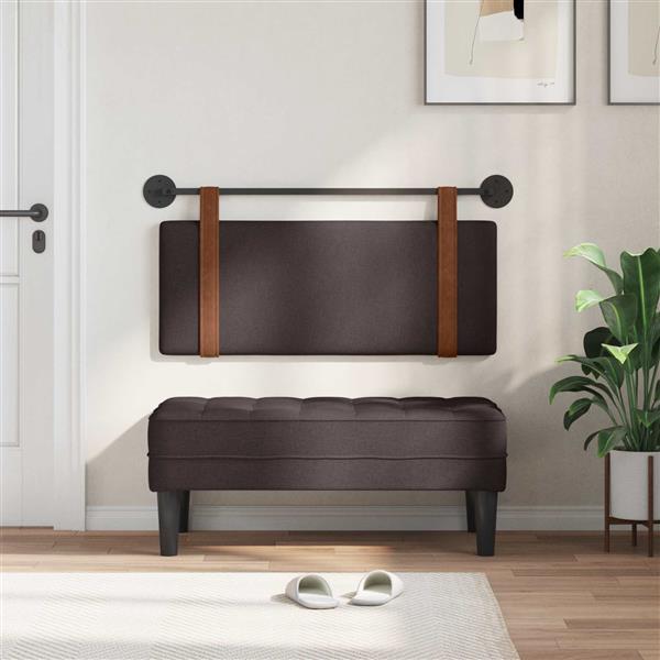 Grote foto vidaxl hangend hoofdeinde effen donkerbruin 100 x 40 cm bewerkt hout antiek en kunst stoelen en banken