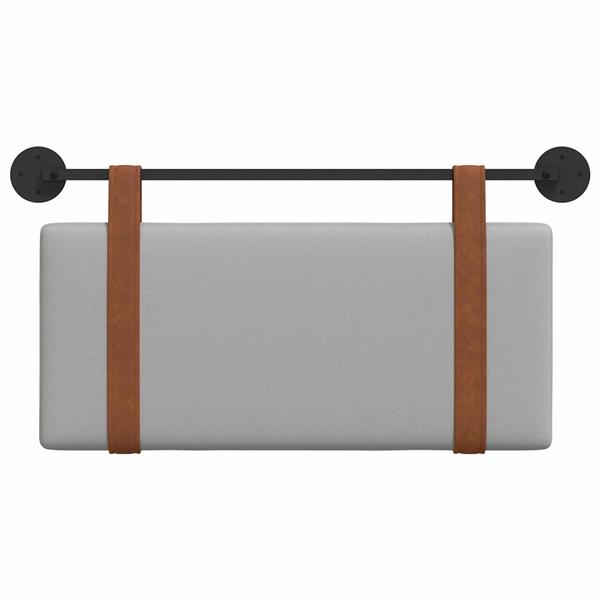 Grote foto vidaxl hangend hoofdeinde effen wolkengrijs 90 x 40 cm bewerkt hout antiek en kunst stoelen en banken