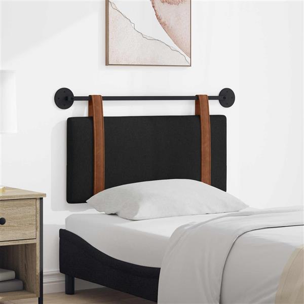 Grote foto vidaxl hangend hoofdbord zwart antiek pu antiek en kunst stoelen en banken