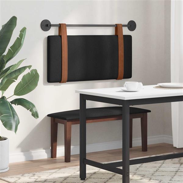 Grote foto vidaxl hangend hoofdbord zwart antiek pu antiek en kunst stoelen en banken