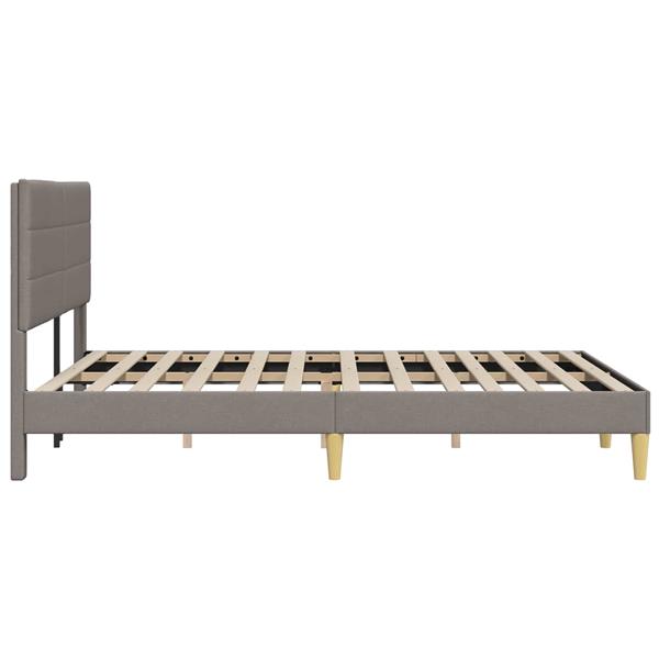 Grote foto vidaxl bedframe met hoofdeinde taupe 140 x 200 cm stof antiek en kunst stoelen en banken