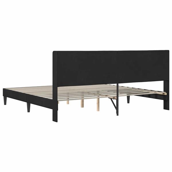 Grote foto vidaxl bedframe met hoofdeinde zwart 180 x 200 cm fluweel antiek en kunst stoelen en banken