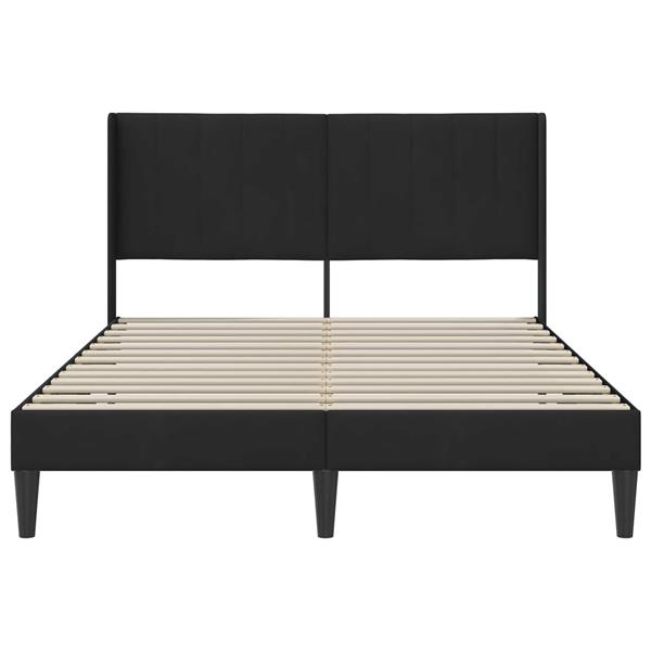Grote foto vidaxl bedframe met hoofdeinde zwart 120 x 190 cm fluweel antiek en kunst stoelen en banken
