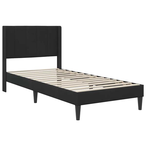 Grote foto vidaxl bedframe met hoofdeinde zwart 90 x 200 cm fluweel antiek en kunst stoelen en banken