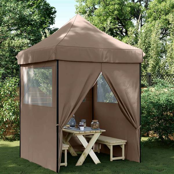 Grote foto vidaxl partytent bruin 200 x 200 x 306 cm oxford stof tuin en terras overige tuin en terras