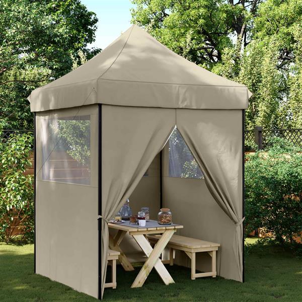 Grote foto vidaxl partytent taupe 200 x 200 x 306 cm oxford stof tuin en terras overige tuin en terras