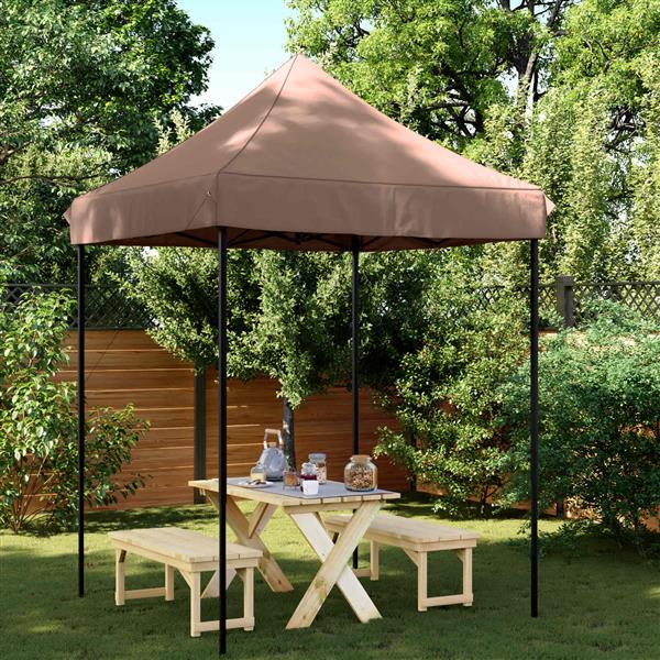 Grote foto vidaxl partytent bruin 200 x 200 x 306 cm oxford stof tuin en terras overige tuin en terras