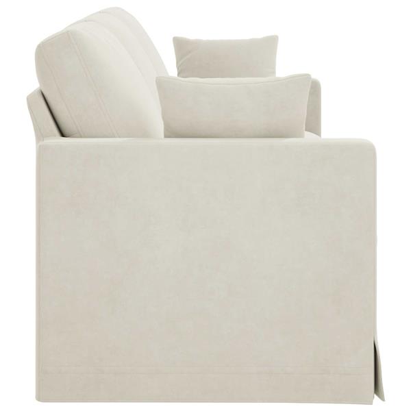 Grote foto vidaxl bank cr me 228 x 78 x 80 cm fluweel huis en inrichting bankstellen