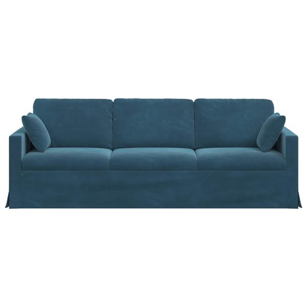 Grote foto vidaxl bank blauw 228 x 78 x 80 cm fluweel huis en inrichting bankstellen