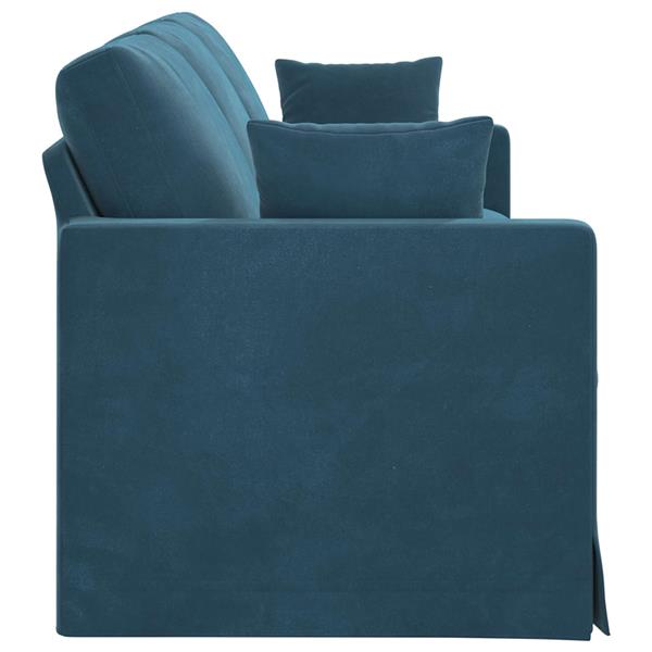 Grote foto vidaxl bank blauw 228 x 78 x 80 cm fluweel huis en inrichting bankstellen