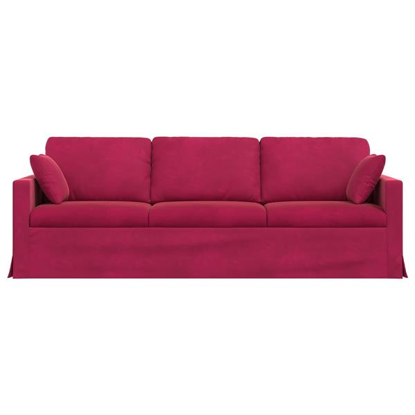 Grote foto vidaxl bank wijnrood 228 x 78 x 80 cm fluweel huis en inrichting bankstellen