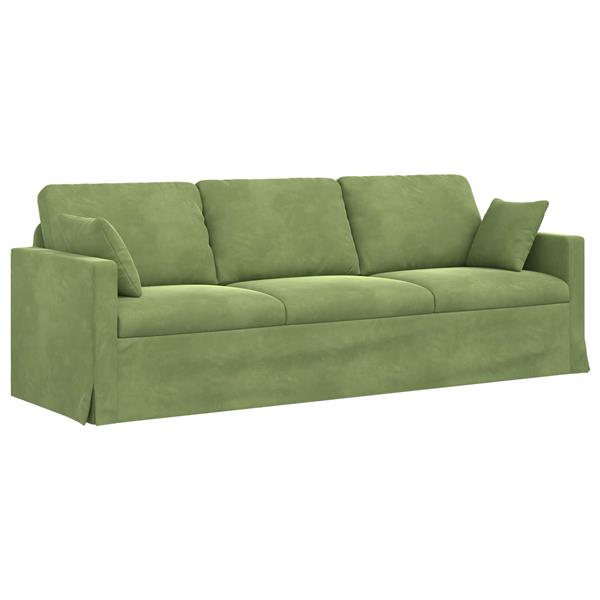 Grote foto vidaxl bank lichtgroen 228 x 78 x 80 cm fluweel huis en inrichting bankstellen