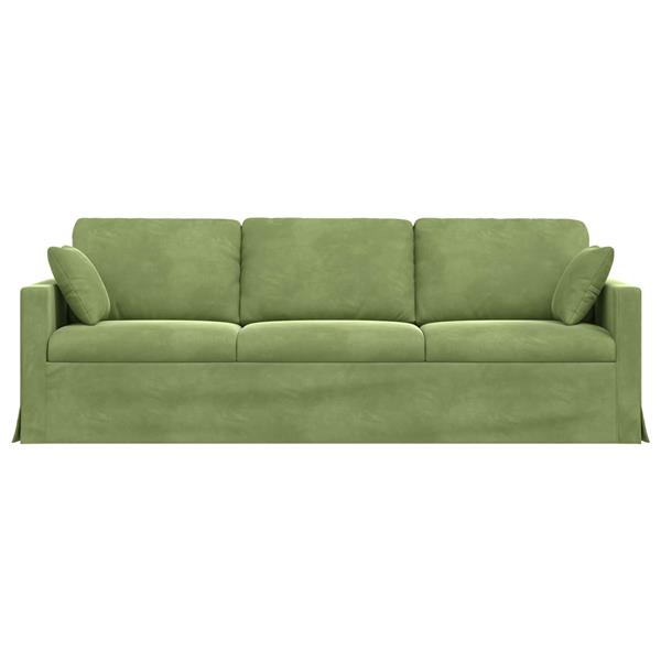 Grote foto vidaxl bank lichtgroen 228 x 78 x 80 cm fluweel huis en inrichting bankstellen