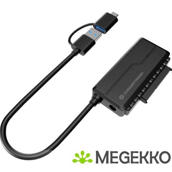 Grote foto conceptronic abby21b tussenstuk voor kabels usb type a sata 22 pin zwart computers en software overige computers en software