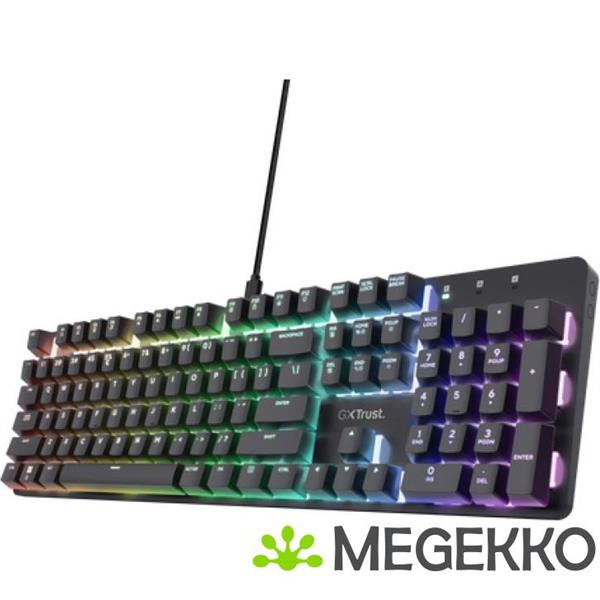Grote foto trust gxt 871 zora toetsenbord zwart azerty belgisch computers en software toetsenborden