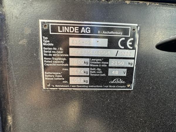 Grote foto vs 22653 elektrische heftruck linde e16 335 agrarisch heftrucks