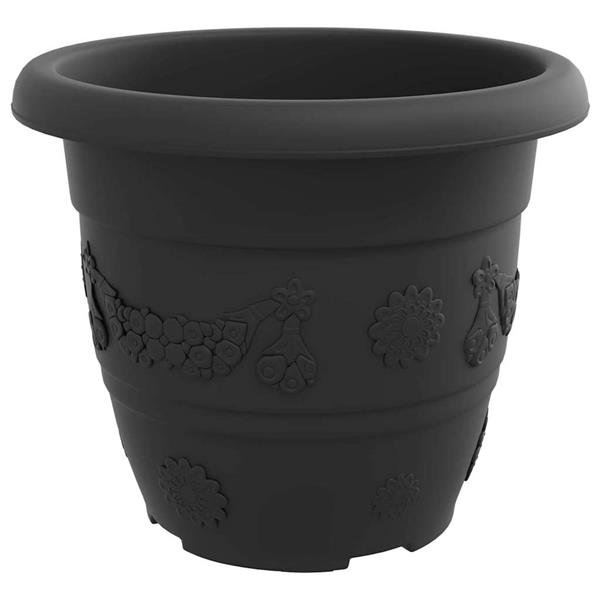 Grote foto vidaxl ronde bloempot 6 pcs zwart 26 x 21.5 cm kunststof tuin en terras overige tuin en terras