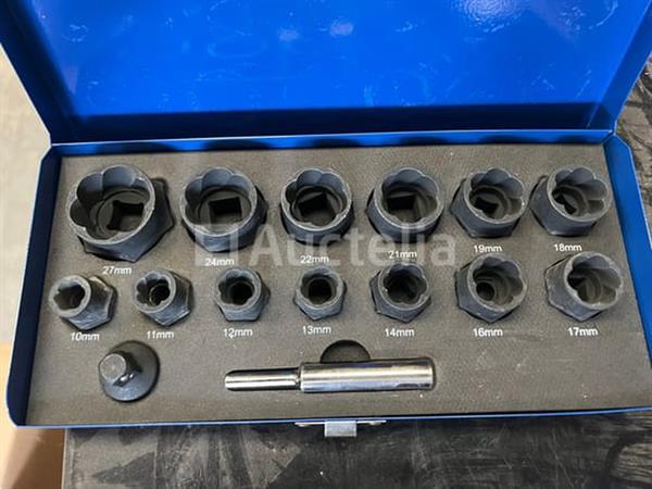 Grote foto 16 delige zware doppens set met telescopische ratel uitdraai set voor bouten en moeren kracht set doe het zelf en verbouw onderdelen en accessoires