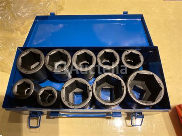 Grote foto zware slagdoppen set 10 delig stahlkaiser 22 50mm in metalen koffer doe het zelf en verbouw onderdelen en accessoires