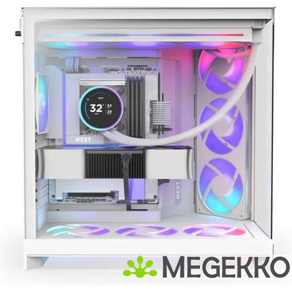 Grote foto nzxt h9 flow rgb white 2025 computers en software behuizingen en kasten