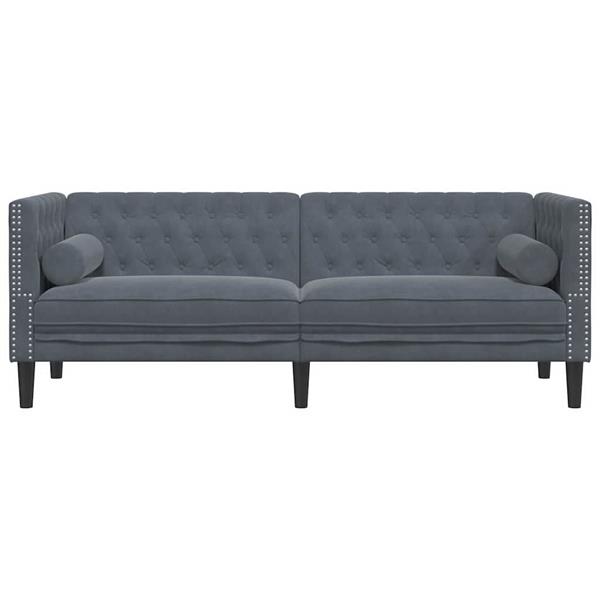 Grote foto vidaxl bank donkergrijs 194 x 74 5 x 70 5 cm fluweel huis en inrichting bankstellen