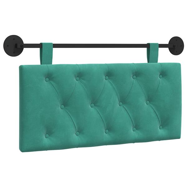Grote foto vidaxl hangend hoofdeinde turquoise 100 x 55 x 7 cm fluweel antiek en kunst stoelen en banken