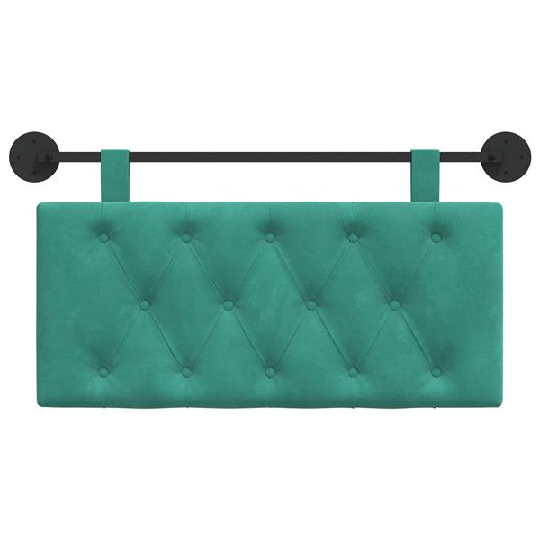 Grote foto vidaxl hangend hoofdeinde turquoise 90 x 55 x 7 cm fluweel antiek en kunst stoelen en banken