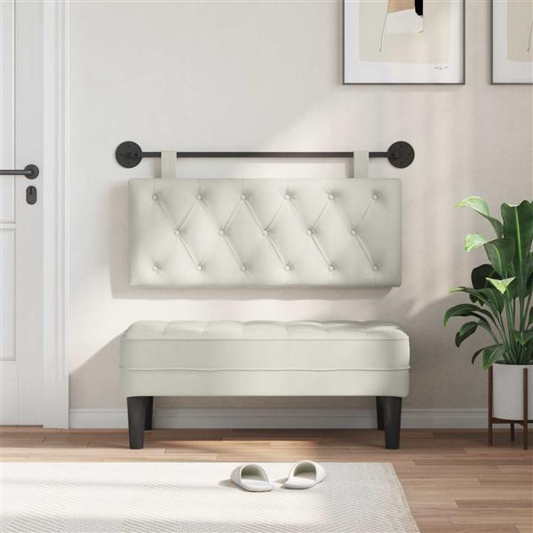 Grote foto vidaxl hangend hoofdeinde wandgemonteerd cr me 110 x 55 x 7 cm fluweel antiek en kunst stoelen en banken