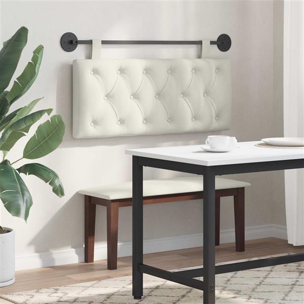 Grote foto vidaxl hangend hoofdeinde wandgemonteerd cr me 110 x 55 x 7 cm fluweel antiek en kunst stoelen en banken