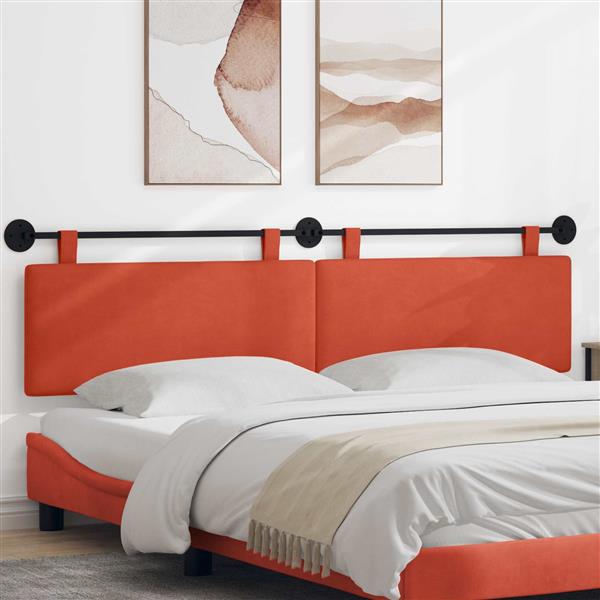 Grote foto vidaxl hangend hoofdeinde rood oranje 210 x 55 x 5 cm katoen stof antiek en kunst stoelen en banken