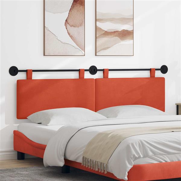 Grote foto vidaxl hangend hoofdeinde rood oranje 170 x 55 x 5 cm katoen stof antiek en kunst stoelen en banken
