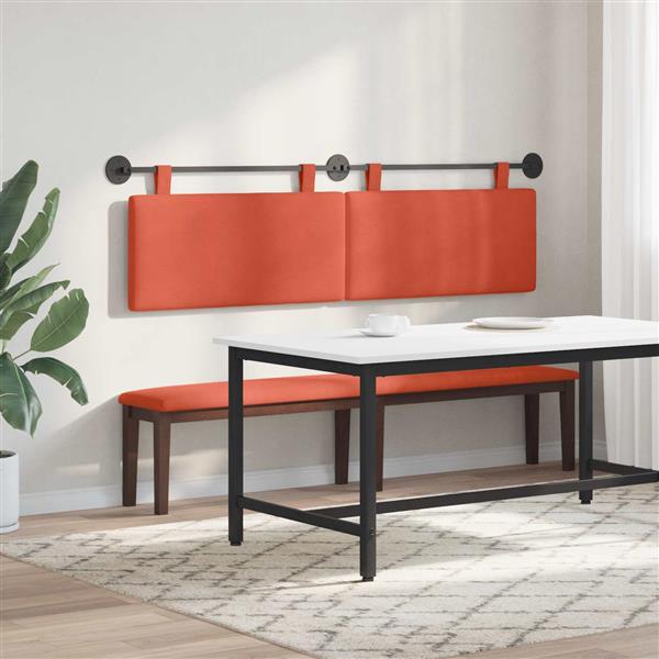 Grote foto vidaxl hangend hoofdeinde rood oranje 170 x 55 x 5 cm katoen stof antiek en kunst stoelen en banken