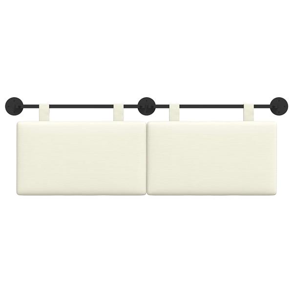 Grote foto vidaxl hangend hoofdeinde effen cr me 150 x 55 x 5 cm katoen stof antiek en kunst stoelen en banken