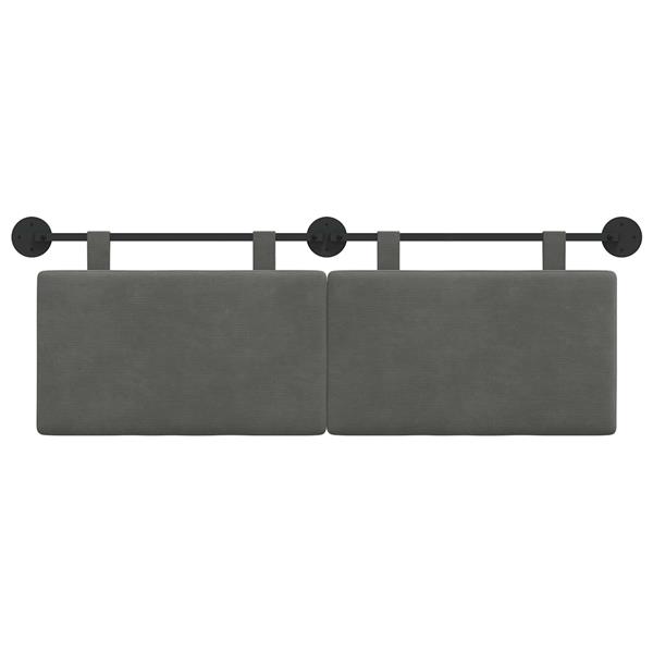 Grote foto vidaxl hangend hoofdeinde donkergrijs 150 x 55 x 5 cm katoen stof antiek en kunst stoelen en banken