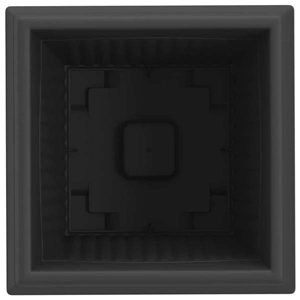 Grote foto vidaxl vierkante bloempot 6 pcs zwart 38 x 38 x 30 cm kunststof tuin en terras overige tuin en terras