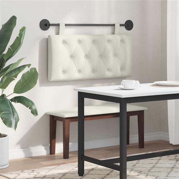 Grote foto vidaxl hangend hoofdeinde wandgemonteerd cr me 100 x 55 x 7 cm fluweel antiek en kunst stoelen en banken