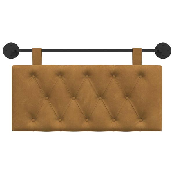 Grote foto vidaxl hangend hoofdeinde wandgemonteerd bruin 100 x 55 x 7 cm fluweel antiek en kunst stoelen en banken