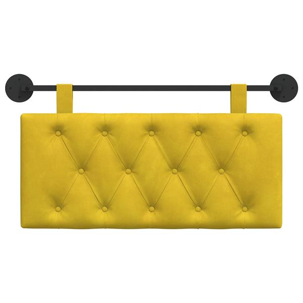 Grote foto vidaxl hangend hoofdeinde wandgemonteerd geel 100 x 55 x 7 cm fluweel antiek en kunst stoelen en banken